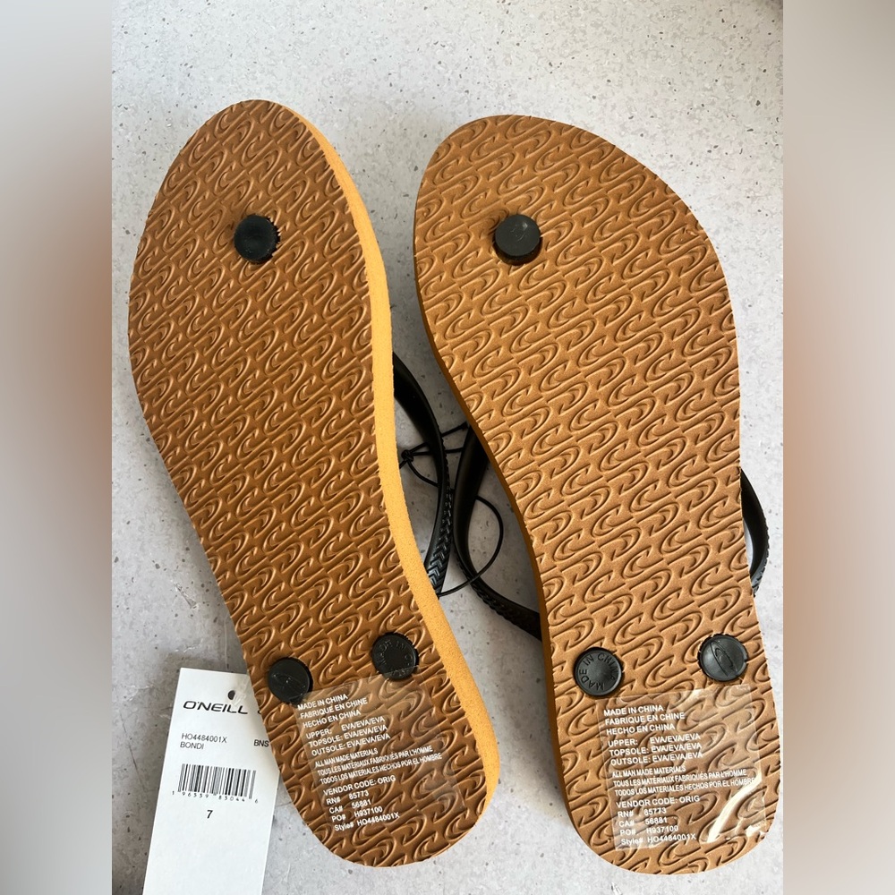 NWT O'Neill Bondi‎ Animal Print Sandals Flip Flops Casual Beach Thong Women's 7 - Picture 9 of 9